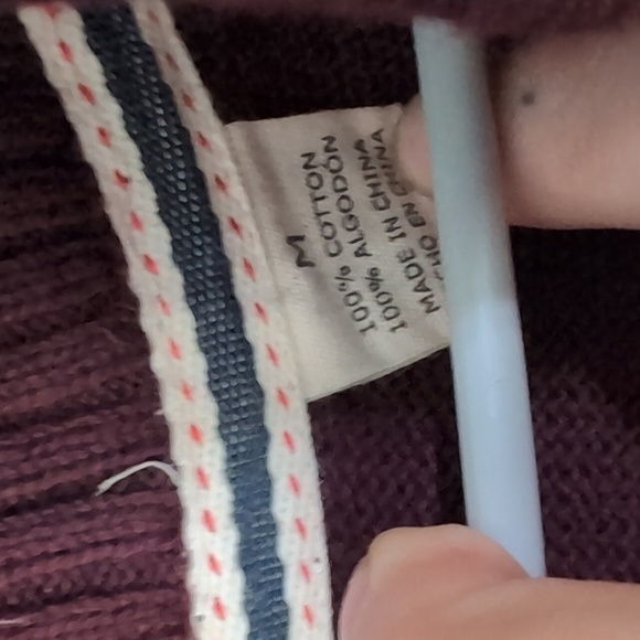Original Weatherproof Vintage Maroon Fair Isle Quarter Zip Sweater Size Medium - Picture 3 of 4